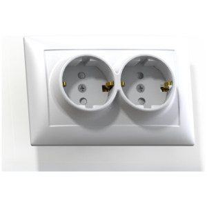 Розетка 2-м СП 16А IP20 с заз. б/з.шт. сл.кость РС16-372 Селена 8148 фото