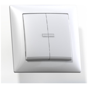 Выключатель 2-кл СП 10А IP20 с подсв. сл.кость С510-397 Селена 8144 фото