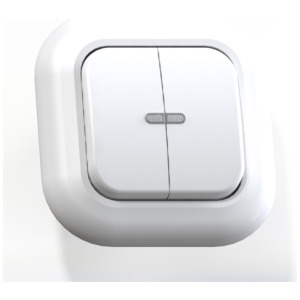 Выключатель 2-кл СП 6А IP20 с подсв. бел. С56-181 Елизавета 6416 фото