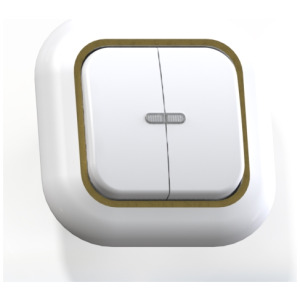 Выключатель 2-кл СП 6А IP20 с подсв. бел. С56-181 Елизавета 6416 фото